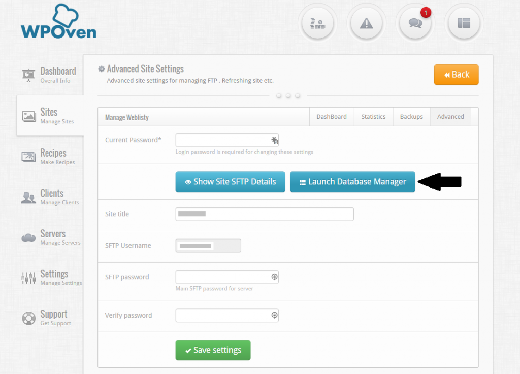 จะแก้ไขรหัสข้อผิดพลาด HTTP 422 ได้อย่างไร (7 วิธีลัด) 3 WPOven Advanced Site Settings