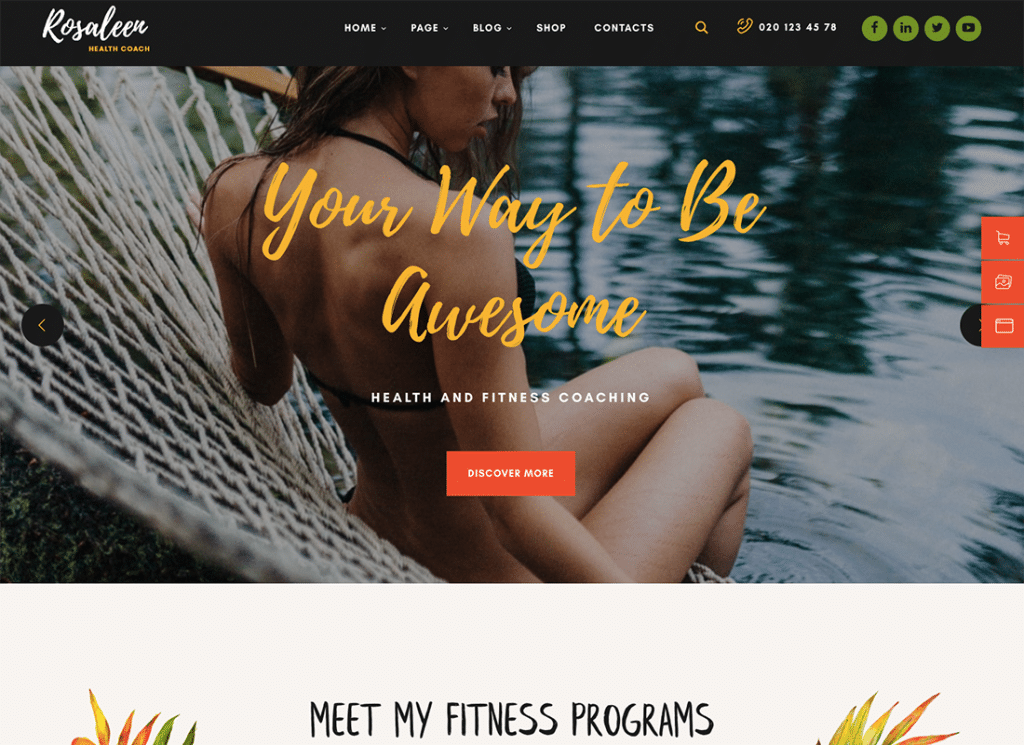 Rosaleen | Tema de WordPress para entrenador de salud, orador y motivación
