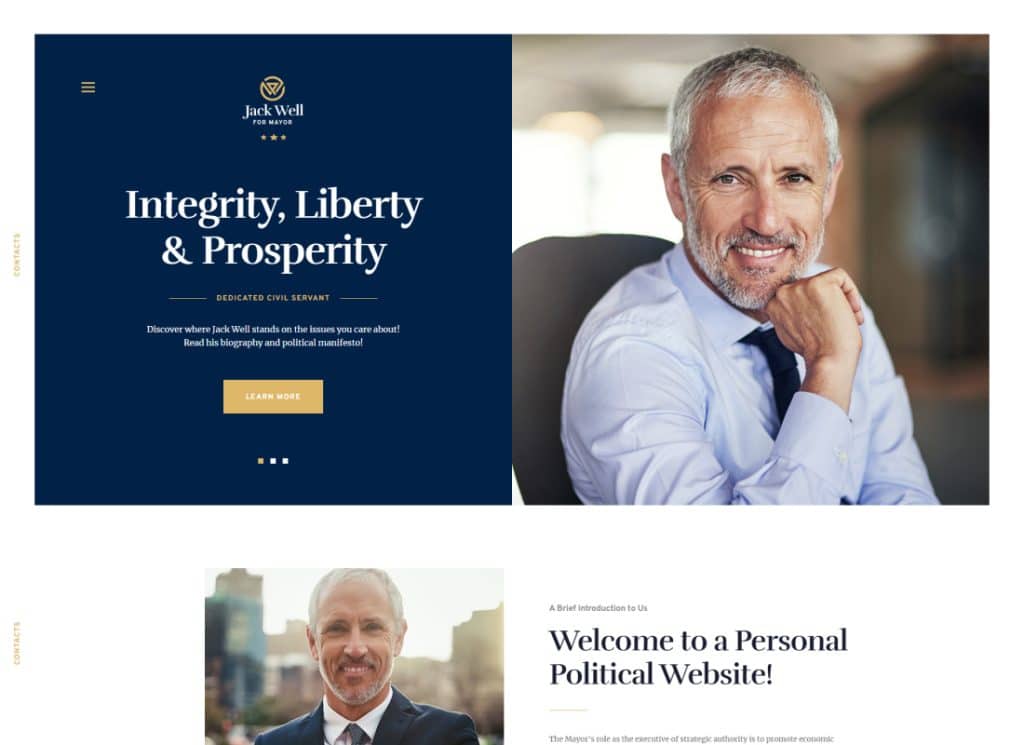 Jack bien | Campaña electoral y tema político de WordPress