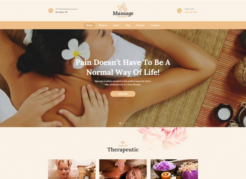 Terapis Pijat dan Tema Spa Salon WordPress