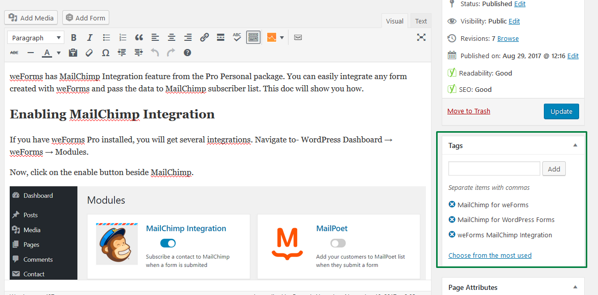 Esta é uma captura de tela da interface do editor weDocs