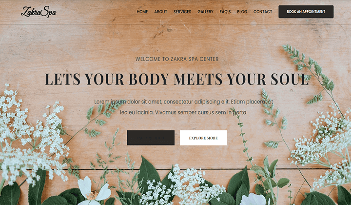 2023 年スパおよびウェルネス Web サイトに最適な 16 の WordPress テーマ 7 zakra spa 24