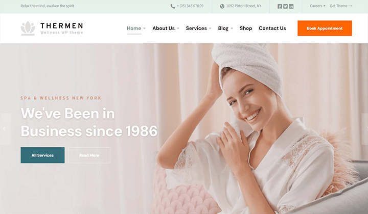 2023 年スパおよびウェルネス Web サイトに最適な WordPress テーマ 16 11 thermen 551