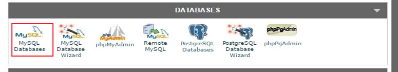 cPanel 中的 MySQL 数据库图标