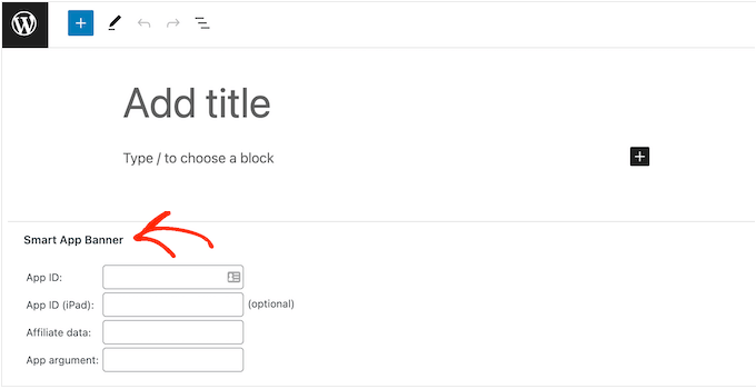 Aggiunta di un banner per app intelligente a una pagina o a un post di WordPress Adding a smart app banner to a WordPress page or post