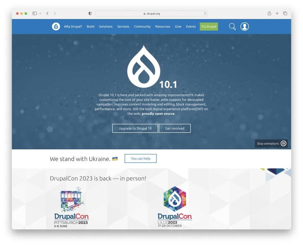 construtor de sites de código aberto drupal