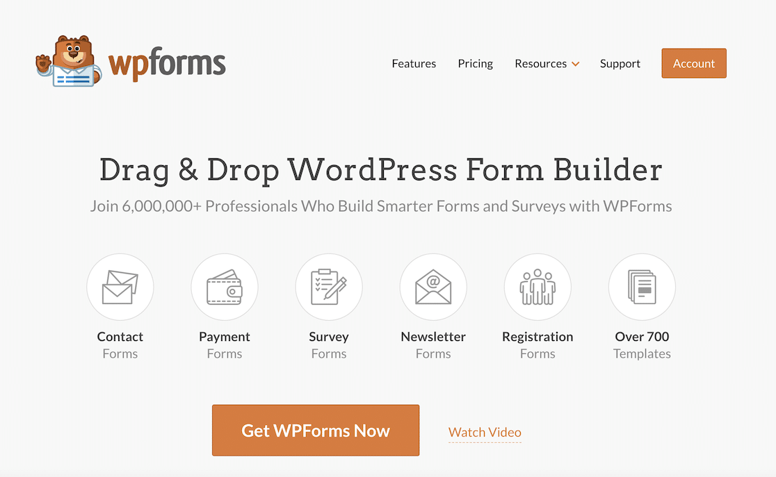 WPForms homepage