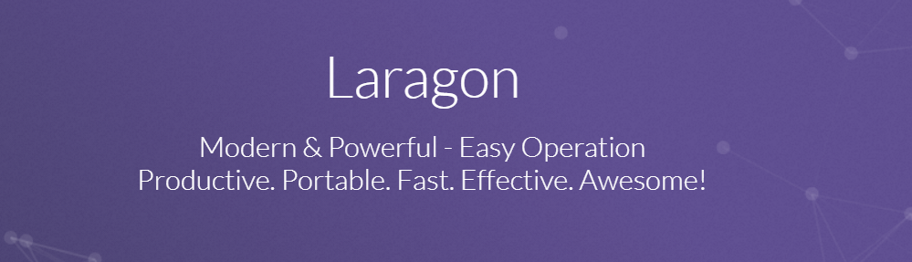 紫色背景,白色文字寫著“Laragon”