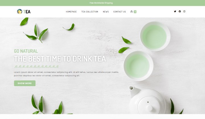 7 أفضل ثيمات WordPress لمواقع متاجر الشاي 2023 7 Ocean Tea