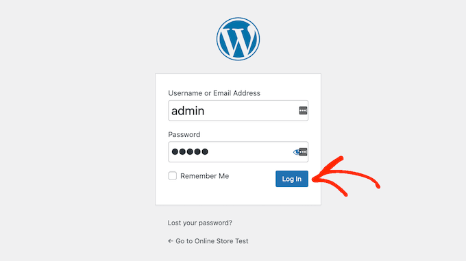 WordPress ダッシュボードへのログイン Logging into the WordPress dashboard