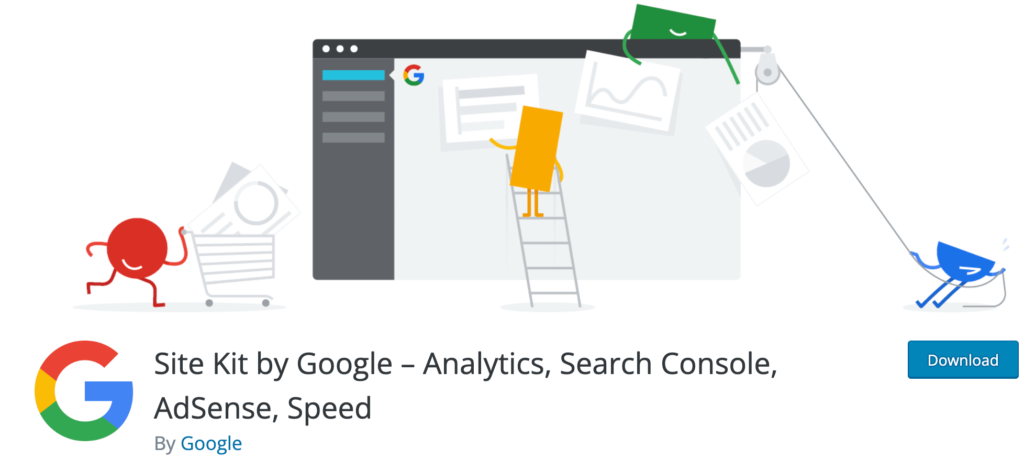 O captură de ecran a pluginului Site Kit de la Google