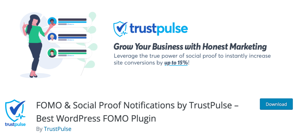 O captură de ecran a TrustPulse - cele mai bune pluginuri wordpress