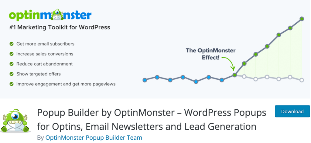O captură de ecran a OptinMonster - cele mai bune pluginuri wordpress