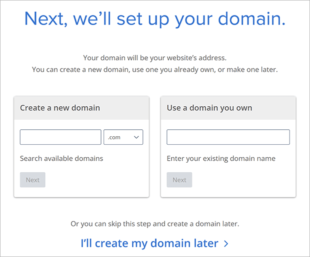 Bluehost-Domainregistrierung