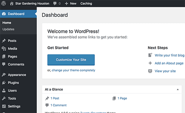 WordPress-Dashboard