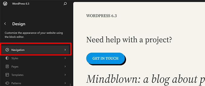 Редактирование меню навигации WordPress в Редакторе сайта Editing WordPress navigation menus in Site Editor