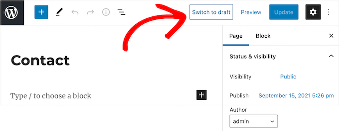 انقر فوق التبديل إلى المسودة Click switch to draft