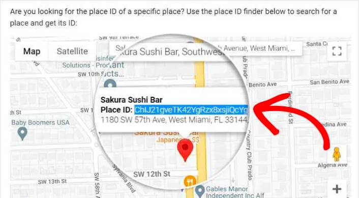 Gerar ID do local do Google