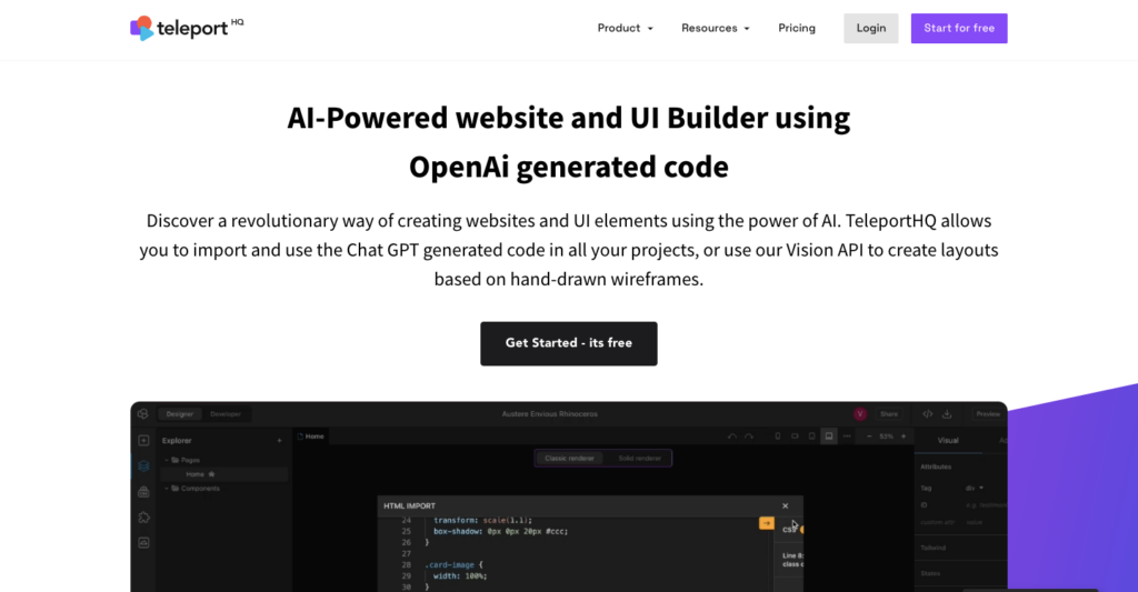 14 cele mai bune instrumente AI pe care le puteți folosi gratuit în 2023 6 TeleportHQ builder