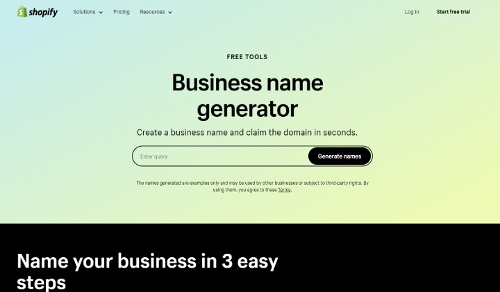 2023 年 13 个最佳企业名称生成器 AI 工具 8 Shopify