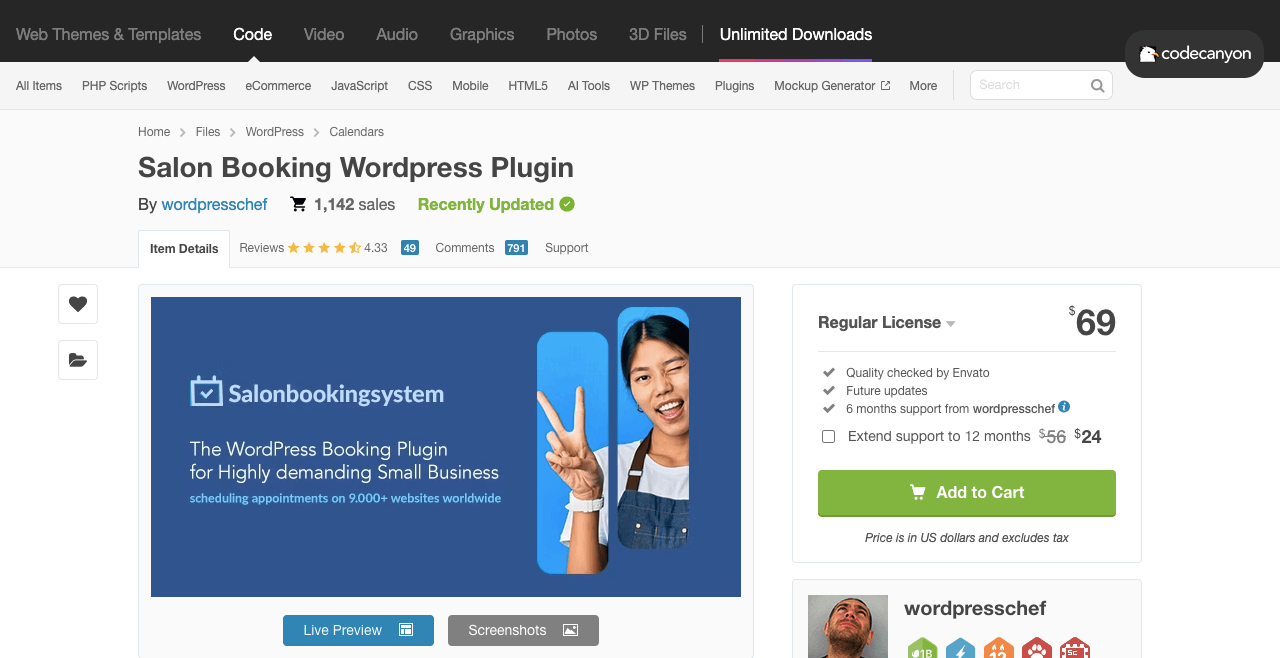 Salon Booking WordPress Plugin 