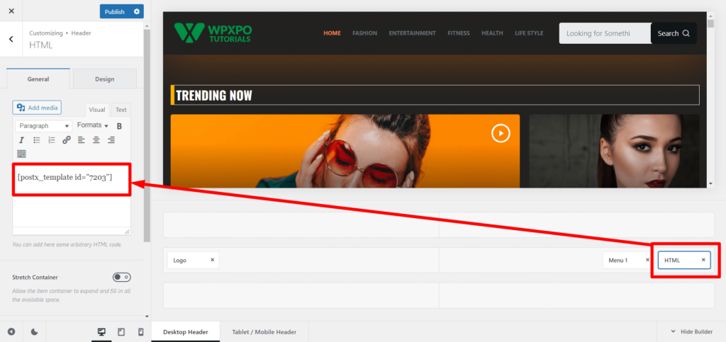 WordPress 메뉴 16에서 검색 창을 추가하는 방법 Paste Copied Shortcode for Search Template