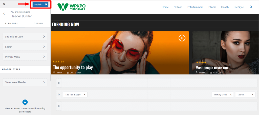 WordPress 메뉴 6에서 검색 창을 추가하는 방법 Publish Search Bar Without Plugin