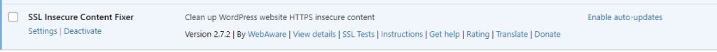 SSL 안전하지 않은 콘텐츠 수정 프로그램 설정