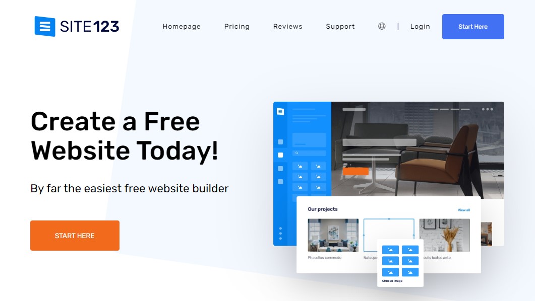SITE123: Kostenloser Website-Builder
