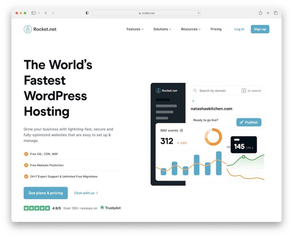 로켓 높은 트래픽 WordPress 호스팅