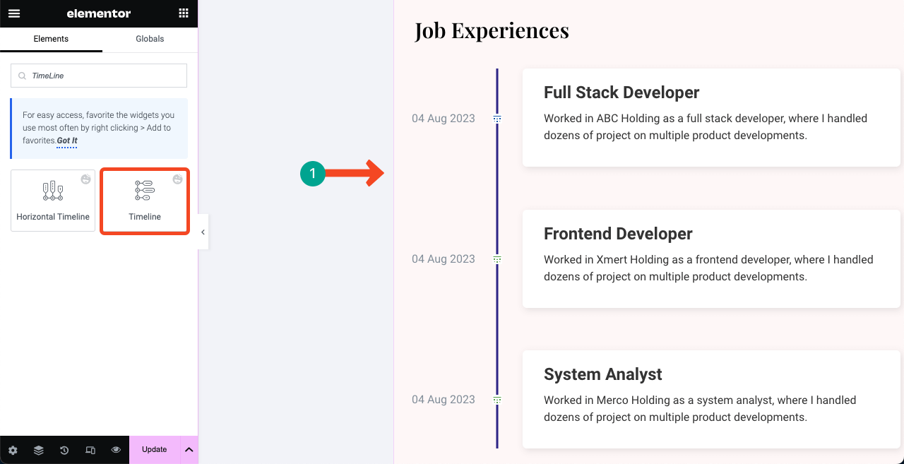 Show Job Experience