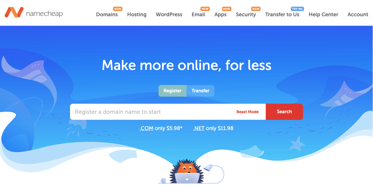 Как создать веб-сайт-резюме путем перетаскивания (Elementor) 1 Get a Domain and Hosting from Namecheap