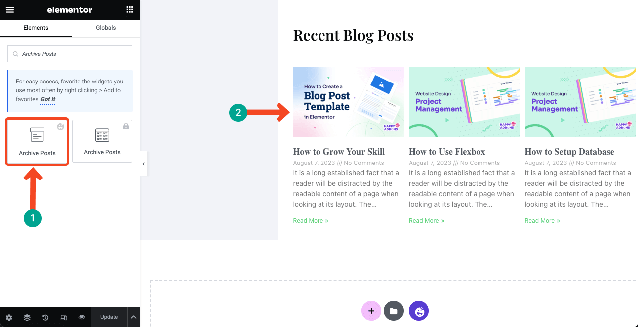 Как создать веб-сайт-резюме путем перетаскивания (Elementor) 23 Show your blog posts