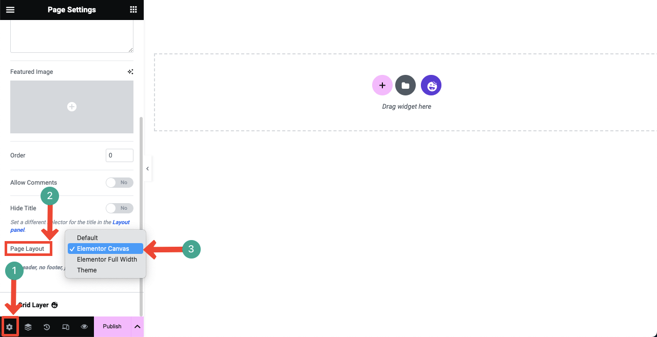 Как создать сайт-резюме путем перетаскивания (Elementor) 5 Open the page with Elementor Canvas