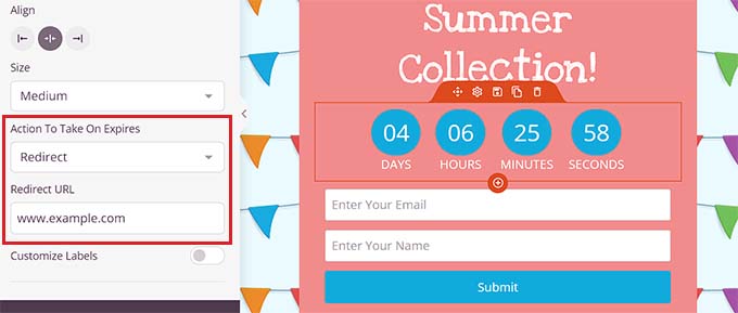 Geri sayımın sona ermesi için bir eylem ekleyin Add an action for countdown expiration