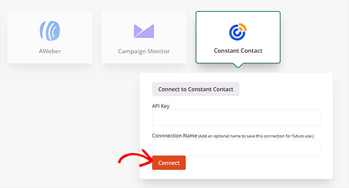 Sürekli iletişime bağlanın Connect to Constant contact
