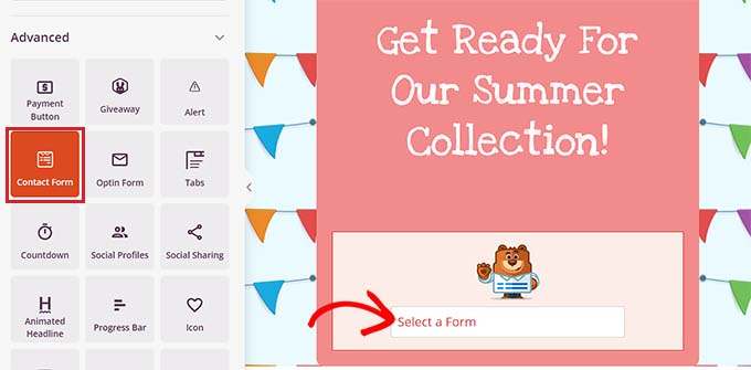 Bekleme listesi açılış sayfasına form ekleme Add a form to the waitlist landing page