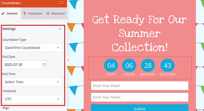 Aciliyet yaratmak için geri sayım bloğunu ekleyin Add the countdown block to create urgency
