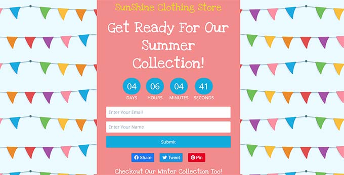 Bekleme listesi açılış sayfası önizlemesi Waitlist landing page preview