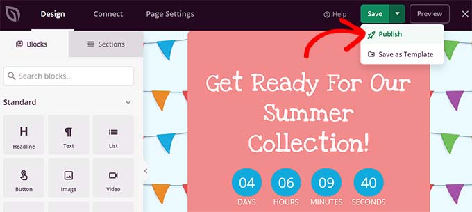 Bekleme listesi sayfasını kaydedin ve yayınlayın Save and publish the waitlist page
