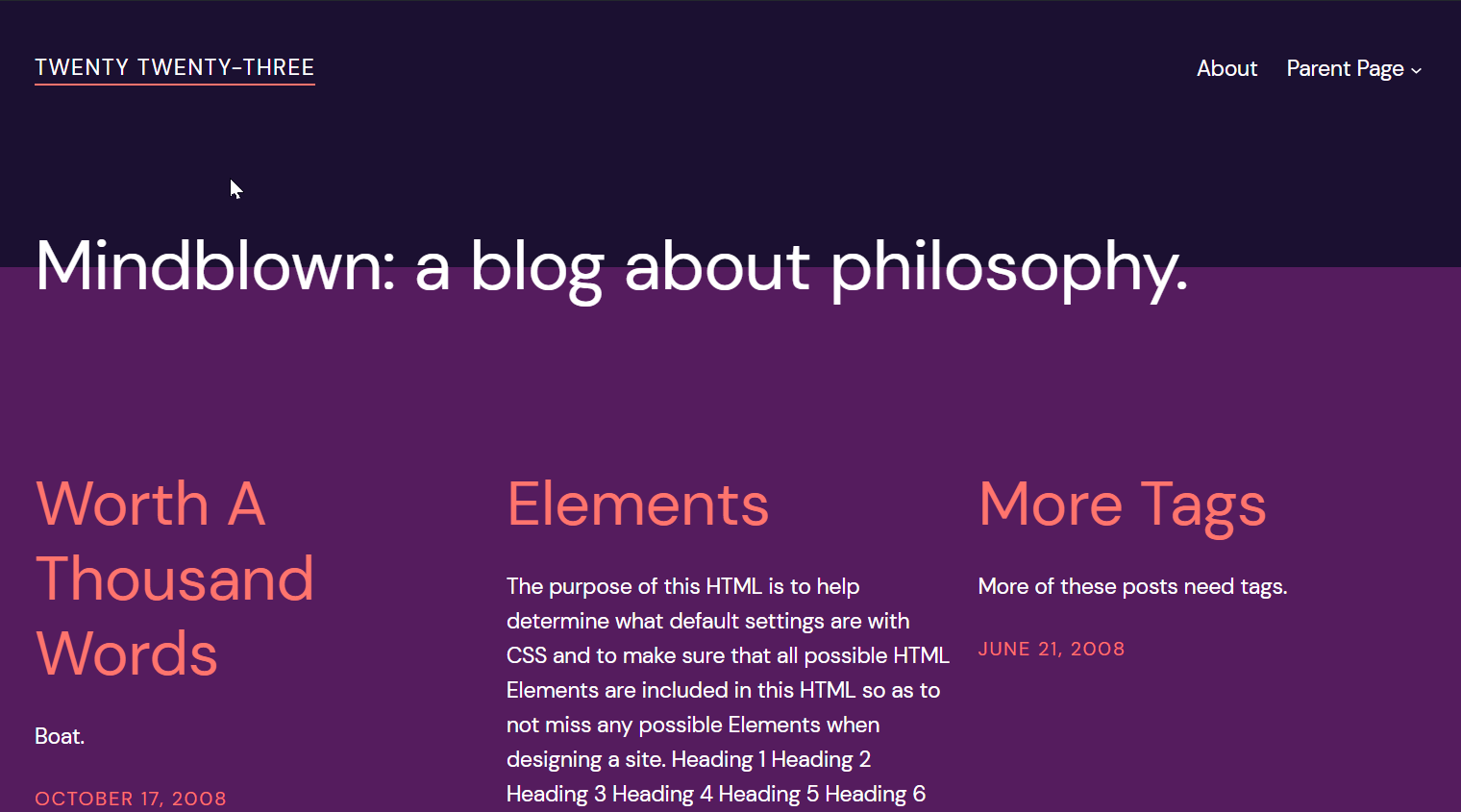 PostX フルサイト編集サポートのご紹介【WordPress 向け】2 Preview of the Twenty Twenty-three WordPress theme