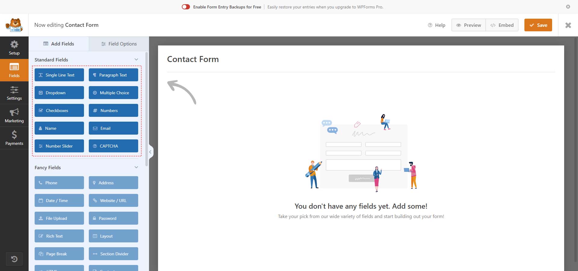 WPForms 字段类型