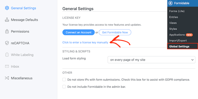 Strona licencji Formidable Forms The Formidable Forms license page