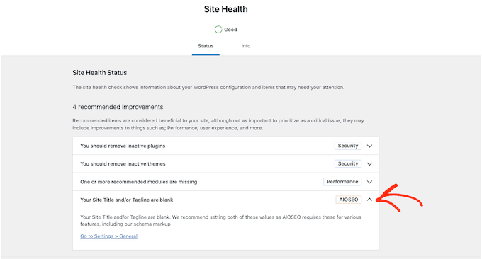 WordPress 사이트 상태 기능 The WordPress site health feature