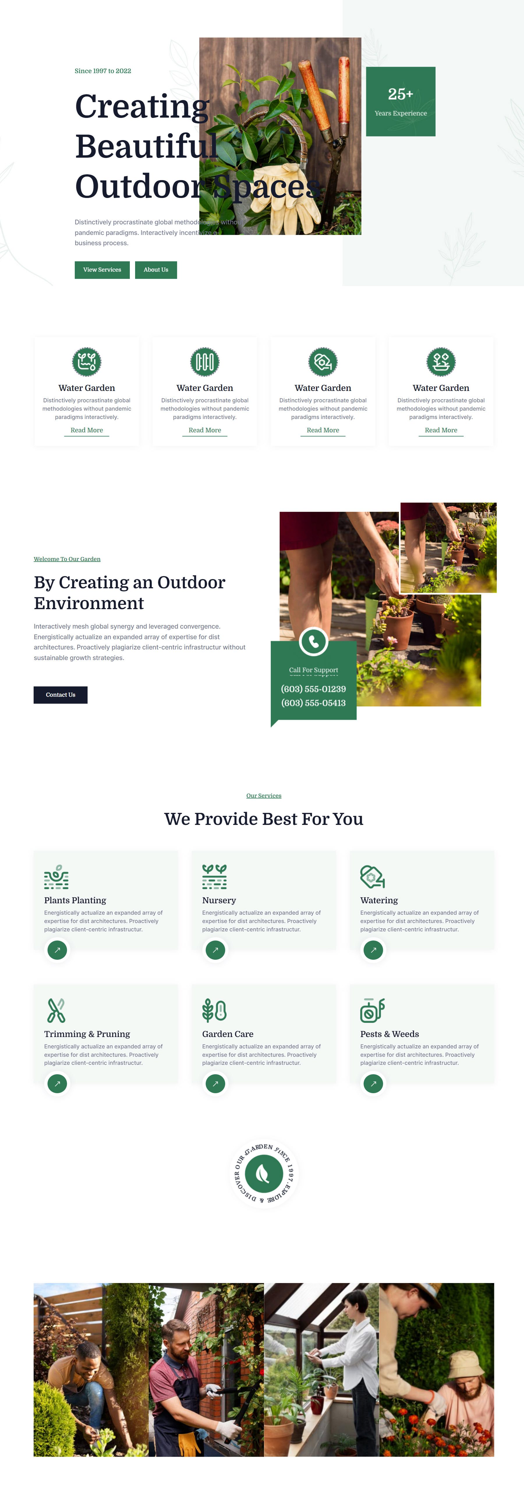 Halaman Beranda Tata Letak Situs Web Divi Essential Garden