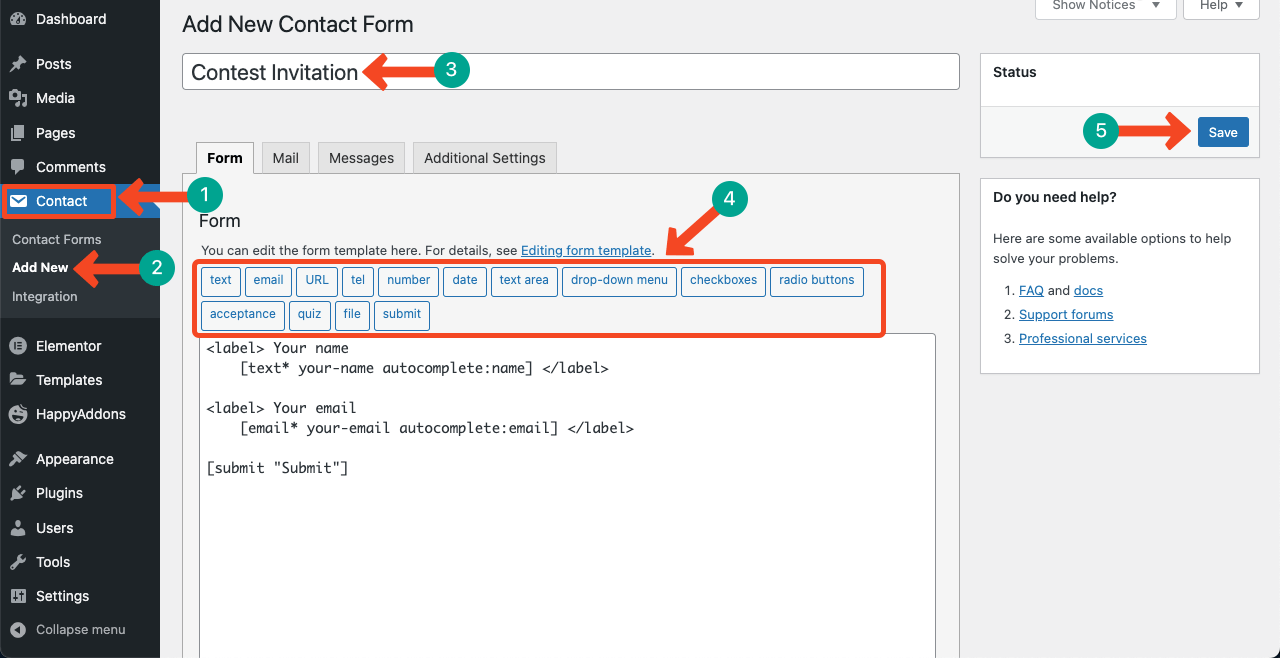 Harika Cadılar Bayramı Açılış Sayfası Fikirleriyle Cadılar Bayramı Web Sayfası Nasıl Tasarlanır 21 Create a form using the Contact Form 7 plugin