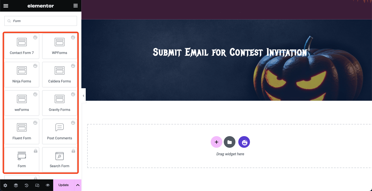 Harika Cadılar Bayramı Açılış Sayfası Fikirleriyle Cadılar Bayramı Web Sayfası Nasıl Tasarlanır 20 HappyAddons form widgets