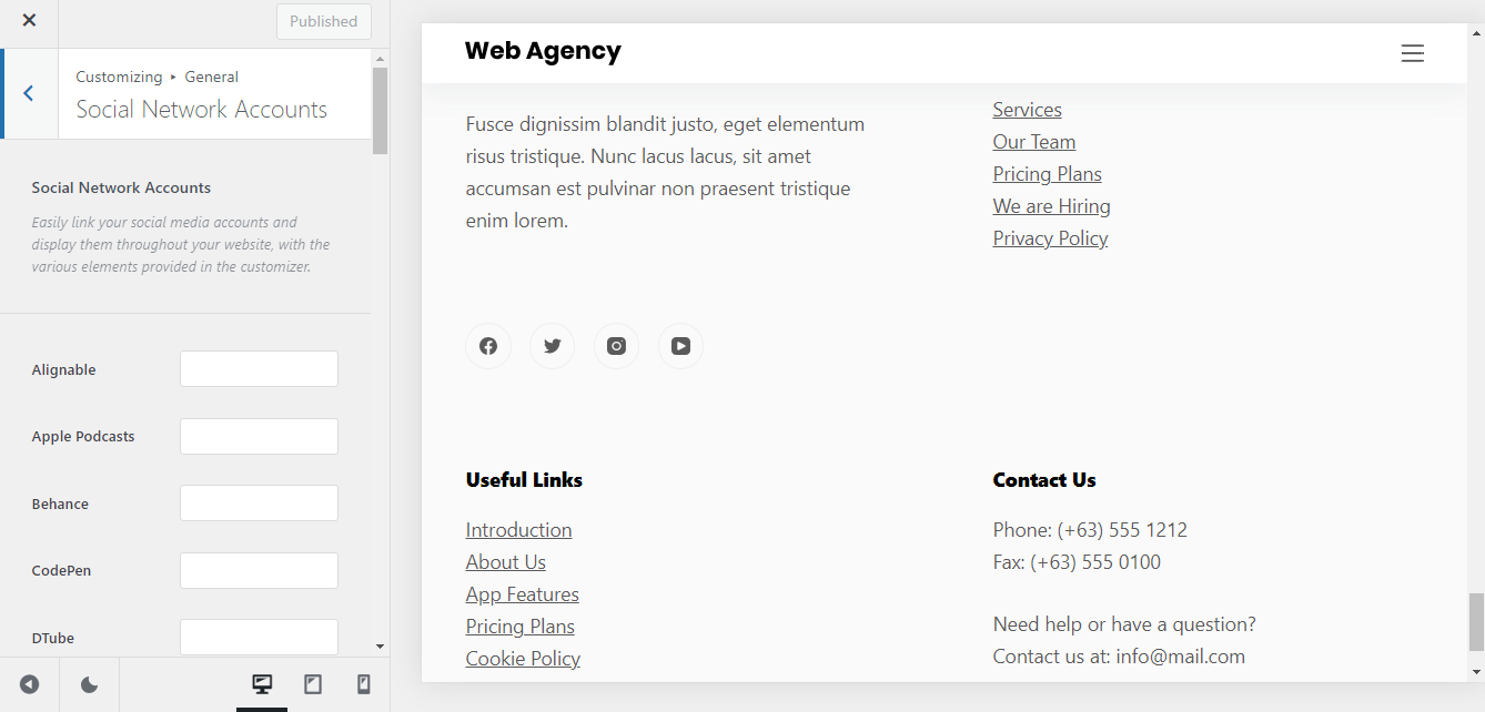 Łączenie kont sieci społecznościowych w Blocksy.
