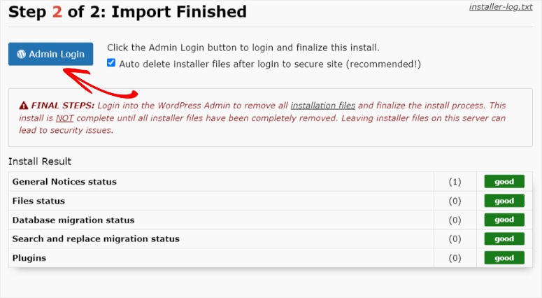 duplicator-restoration-complete - IsItWP - Rilevatore di temi WordPress gratuito duplicator restoration complete