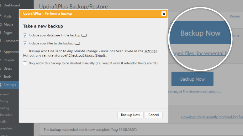 updraftplus-backup-process - IsItWP - Rilevatore di temi WordPress gratuito updraftplus backup process